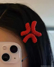 Angry Anime Hair Clip