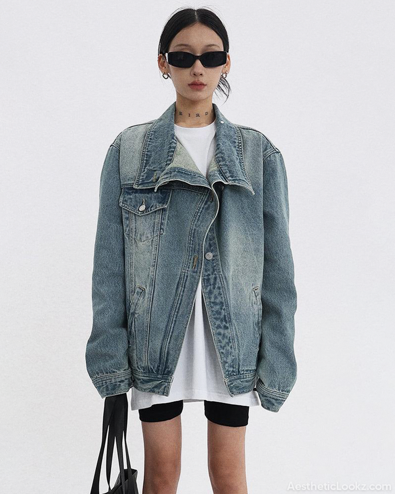 Asymmetrical Denim Jacket