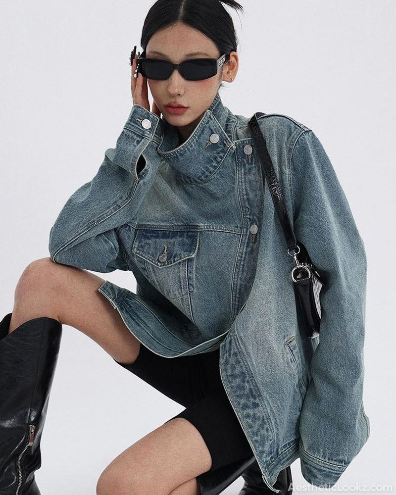 Asymmetrical Denim Jacket