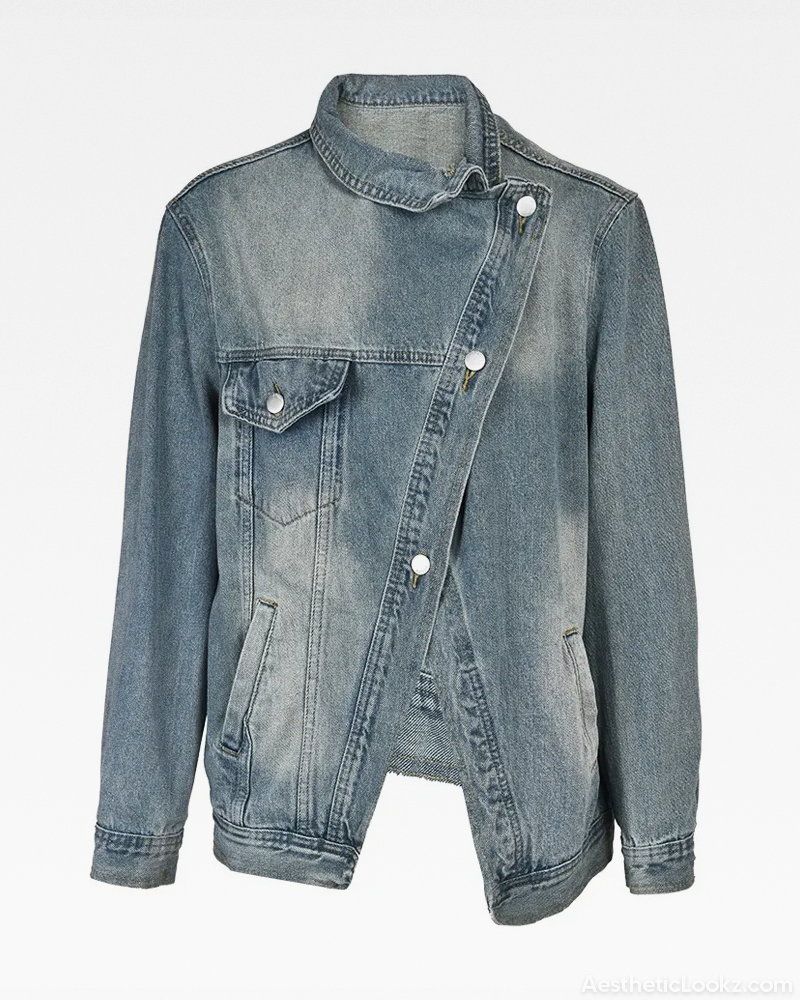 Asymmetrical Denim Jacket