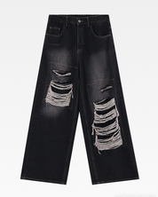 Baggy Black Distressed Jeans