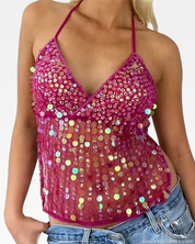 Beaded Backless Top