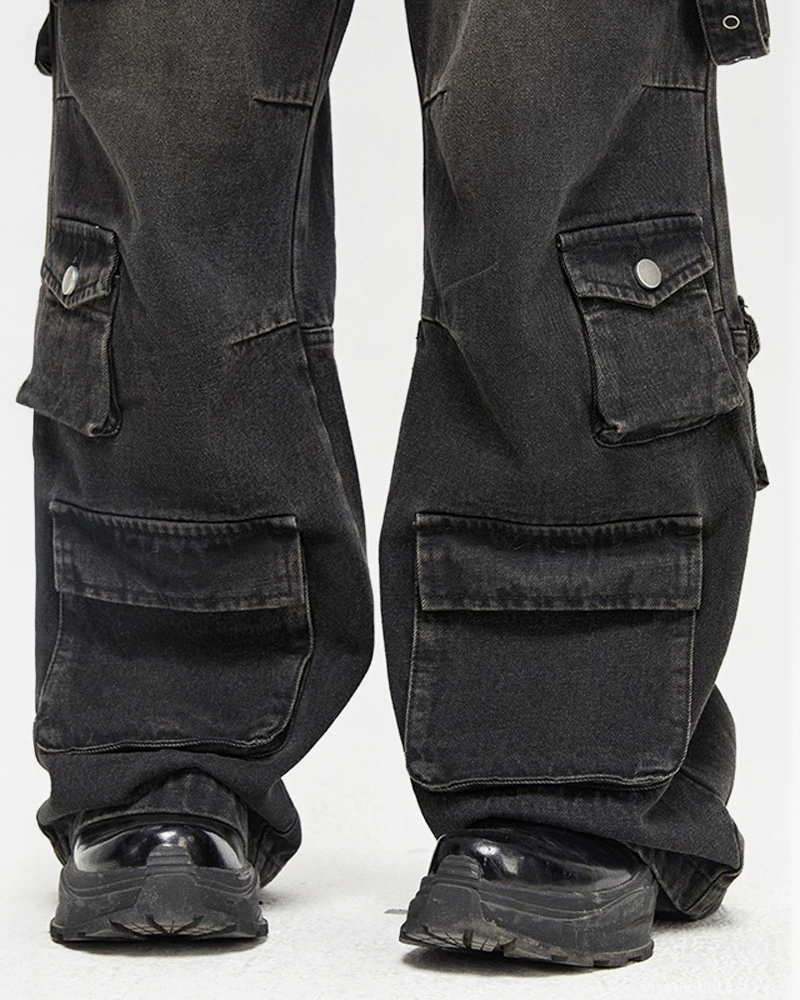 Black Baggy Cargo Jeans