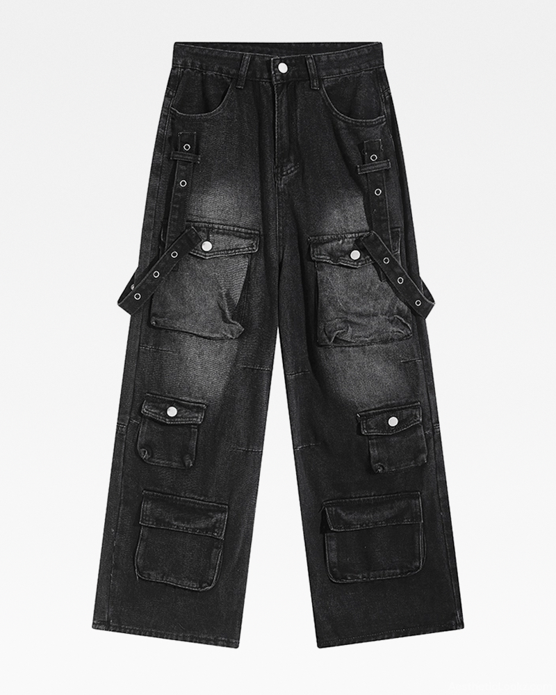 Black Baggy Cargo Jeans