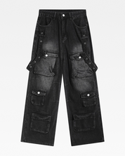 Black Baggy Cargo Jeans