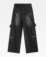 Black Baggy Cargo Jeans
