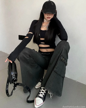 Black Cargo Flare Jeans