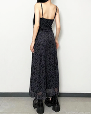 Black Floral Slip Dress