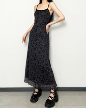 Black Floral Slip Dress