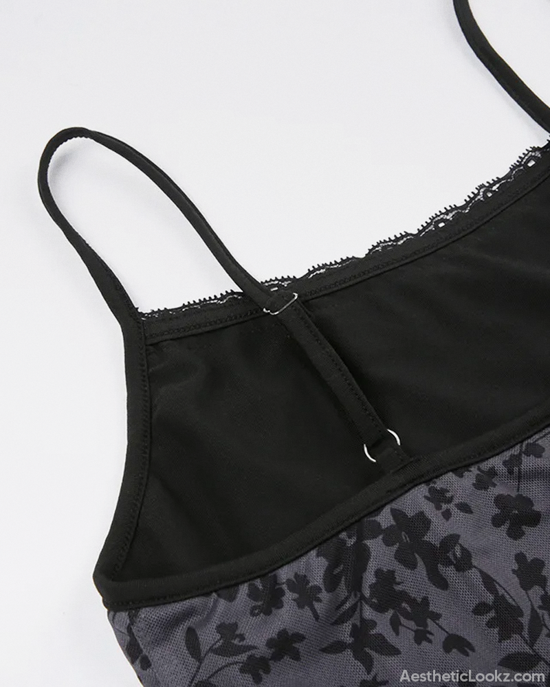 Black Floral Slip Dress