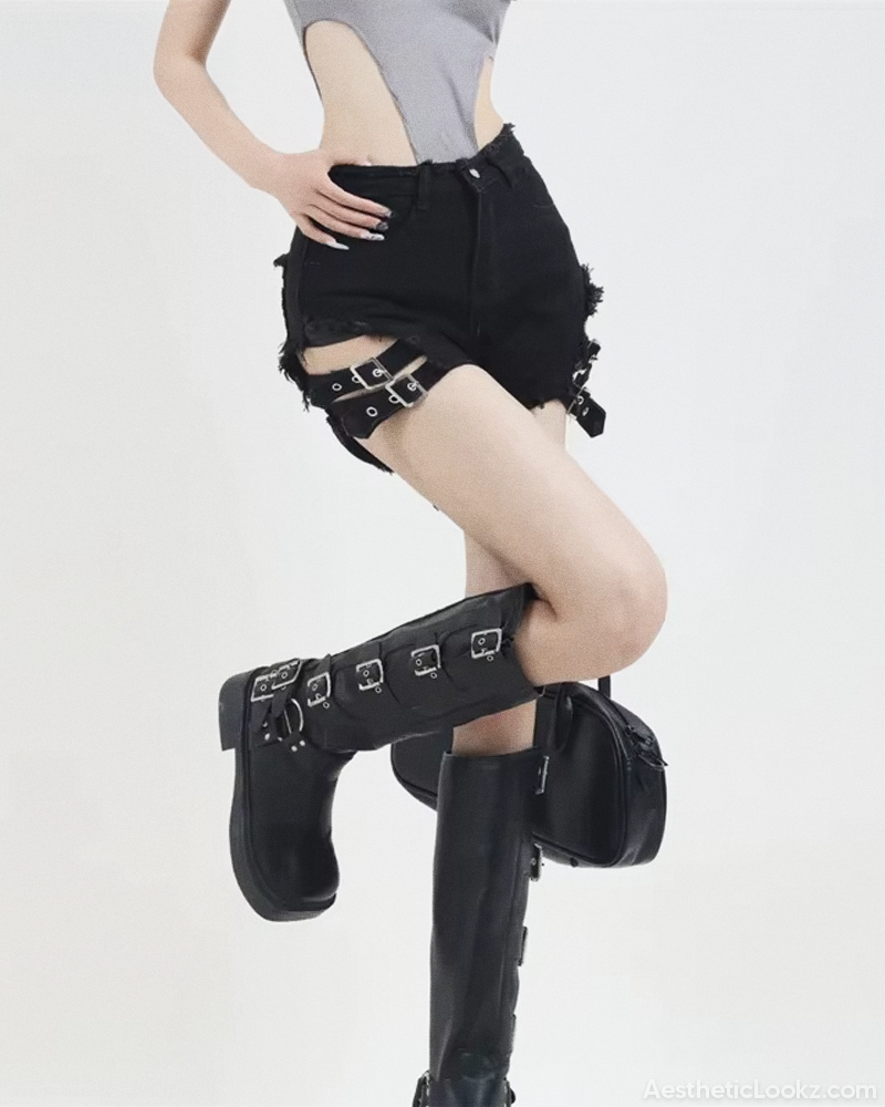 Black Grunge Shorts