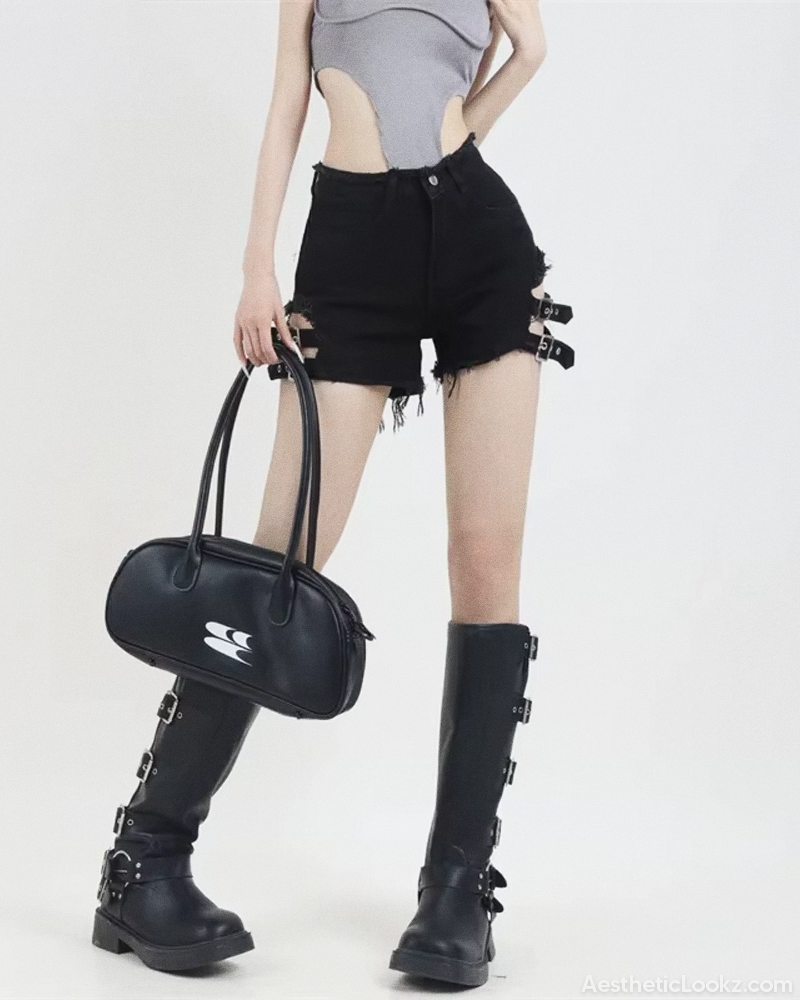 Black Grunge Shorts