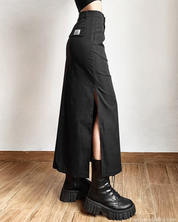 Black Maxi Skirt With Side Slits
