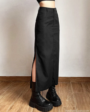 Black Maxi Skirt With Side Slits