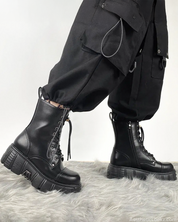 Black Platform Combat Boots