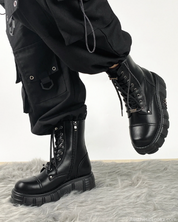 Black Platform Combat Boots