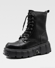 Black Platform Combat Boots
