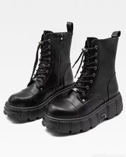 Black Platform Combat Boots