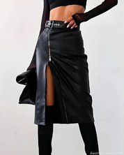Black Zip Up Pencil Skirt