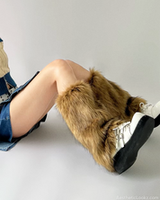 Brown Fur Leg Warmers
