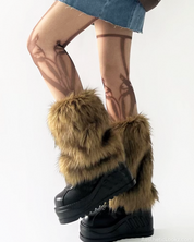 Brown Fur Leg Warmers