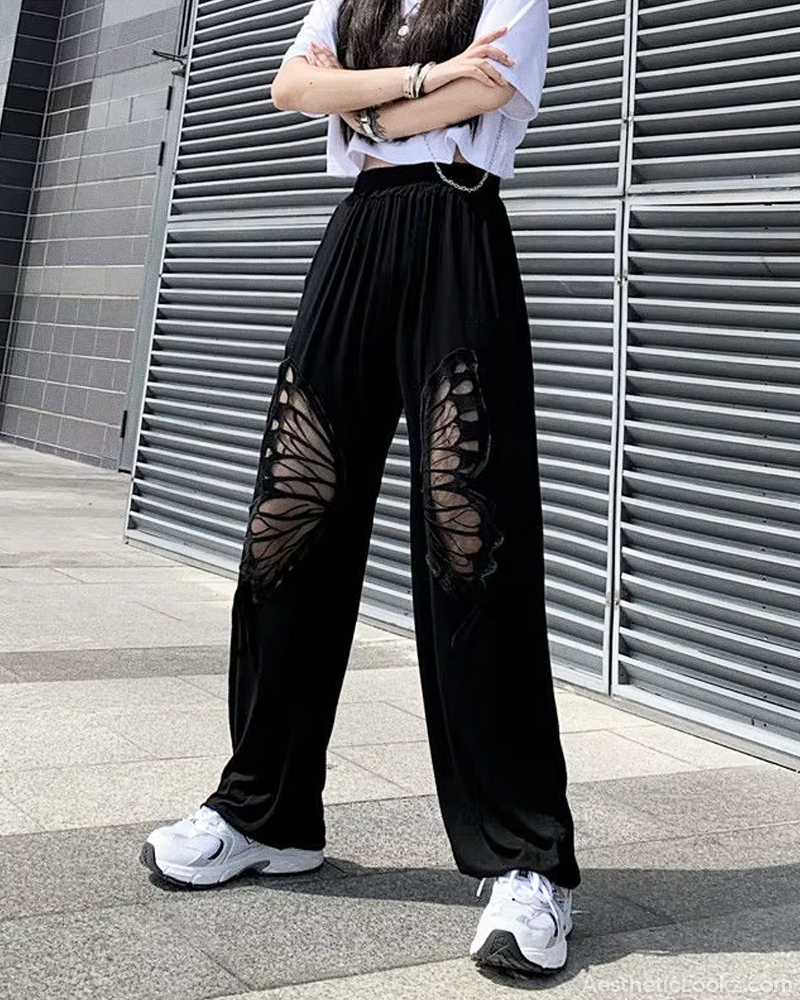 Butterfly Cut Out Pants
