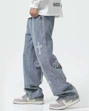 Cross Patchwork Jeans