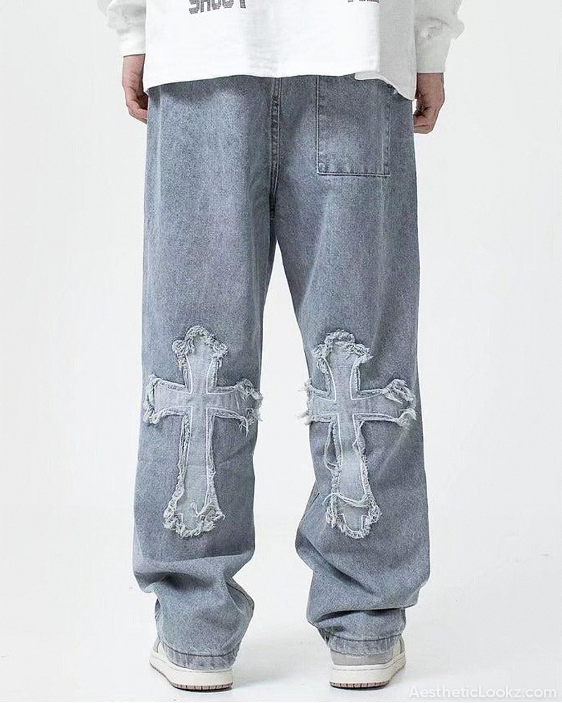 Cross Patchwork Jeans