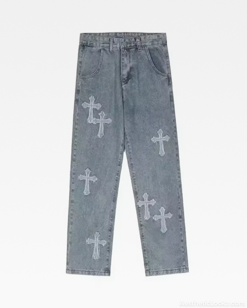 Cross Patchwork Jeans