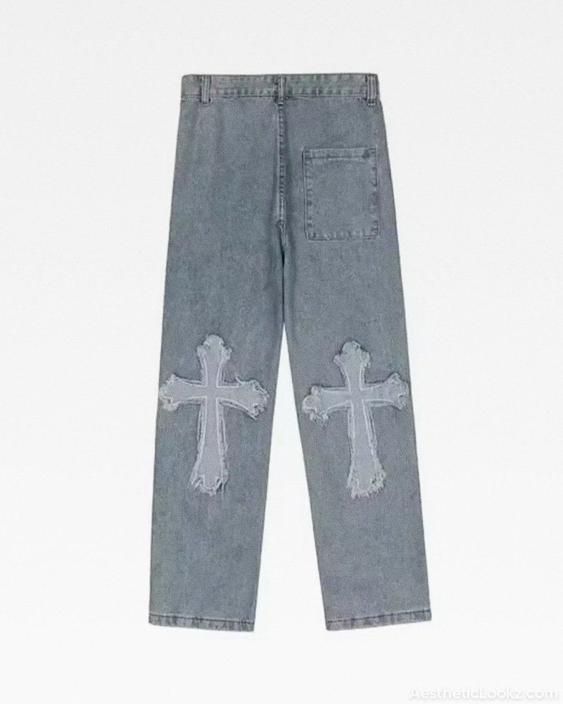 Cross Patchwork Jeans