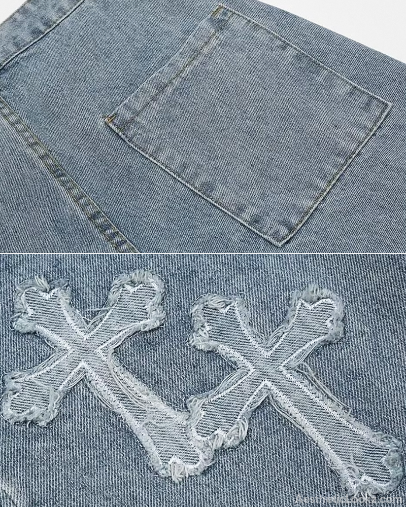 Cross Patchwork Jeans