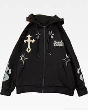 Cross Zip Up Hoodie