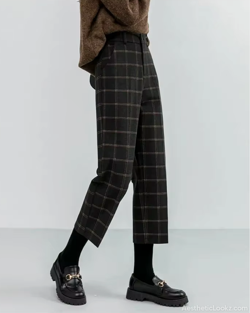 Dark Academia Plaid Pants