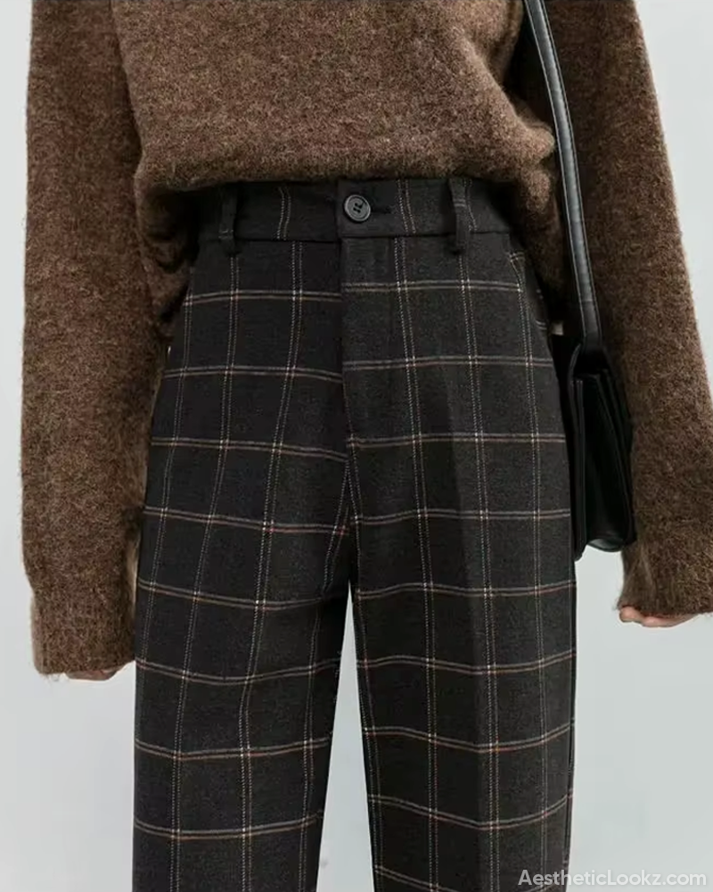 Dark Academia Plaid Pants