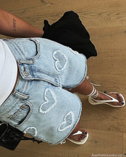 Denim Heart Shorts