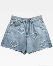Denim Heart Shorts