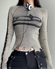 Distressed Top Long Sleeve