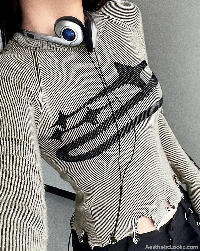 Distressed Top Long Sleeve