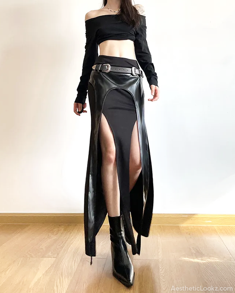 Double Slit Maxi Skirt