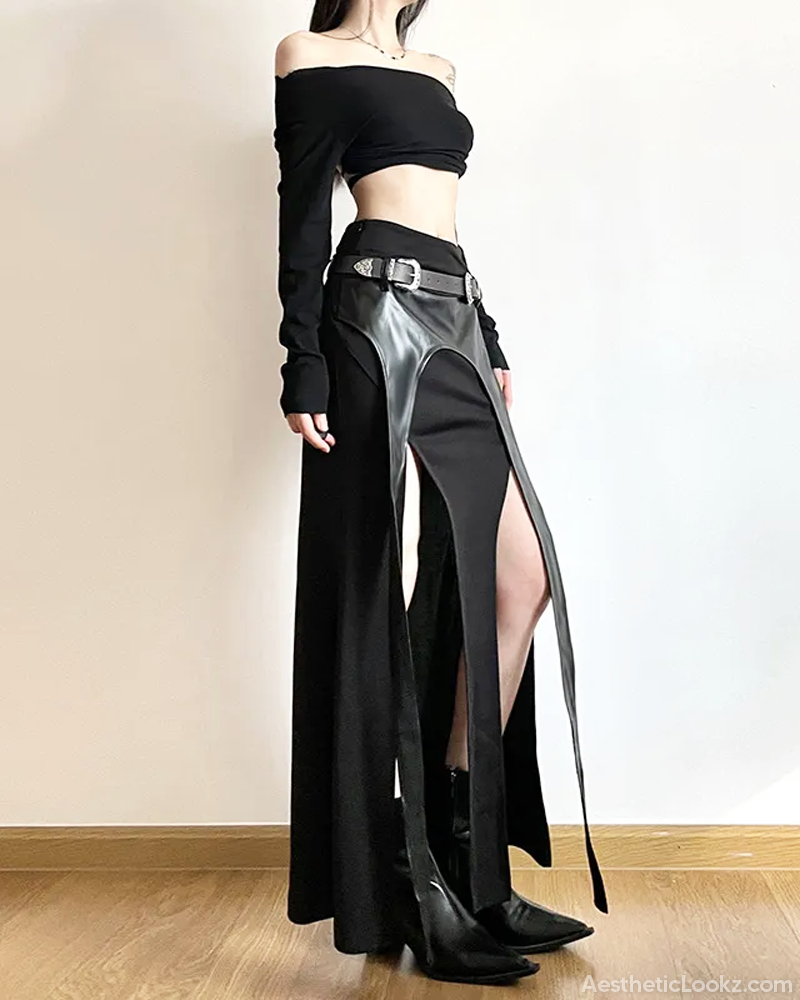 Double Slit Maxi Skirt