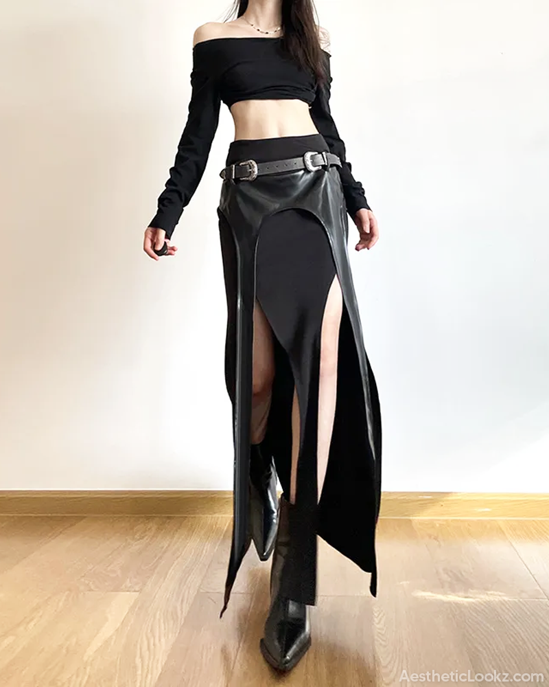 Double Slit Maxi Skirt