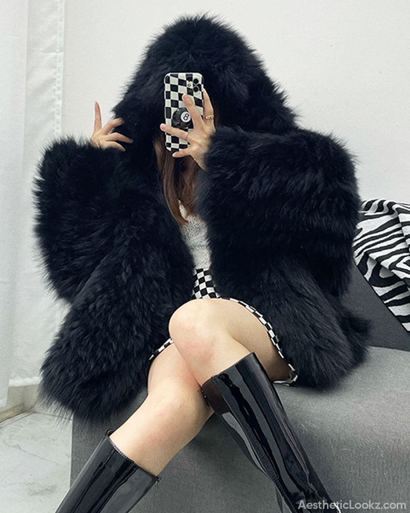 Faux Fur Hooded Jacket