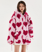 Fluffy Pink Heart Jacket