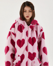 Fluffy Pink Heart Jacket