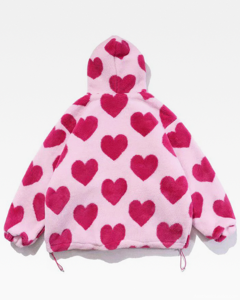 Fluffy Pink Heart Jacket