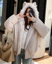 Fur Hood Jacket Y2K