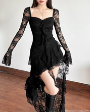 Goth High Low Lace Dress