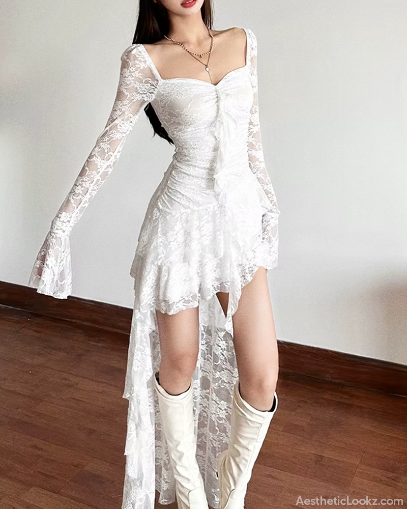 Goth High Low Lace Dress