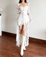 Goth High Low Lace Dress