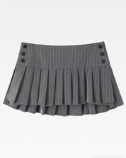 Gray Pleated Skirt Mini